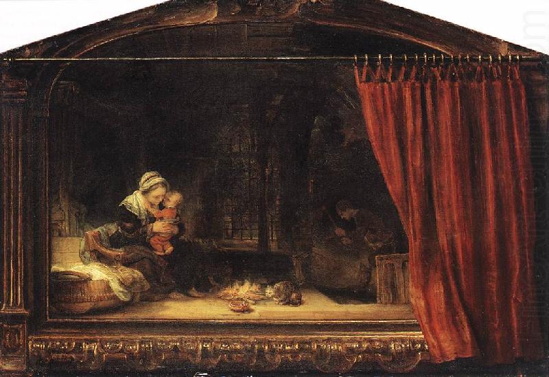 REMBRANDT Harmenszoon van Rijn The Holy Family with a Curtain china oil painting image
